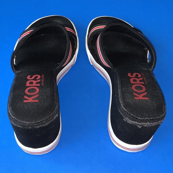 MICHAEL KORS Black Wedge Slip-On Sandals Size 6 - Picture 5 of 6
